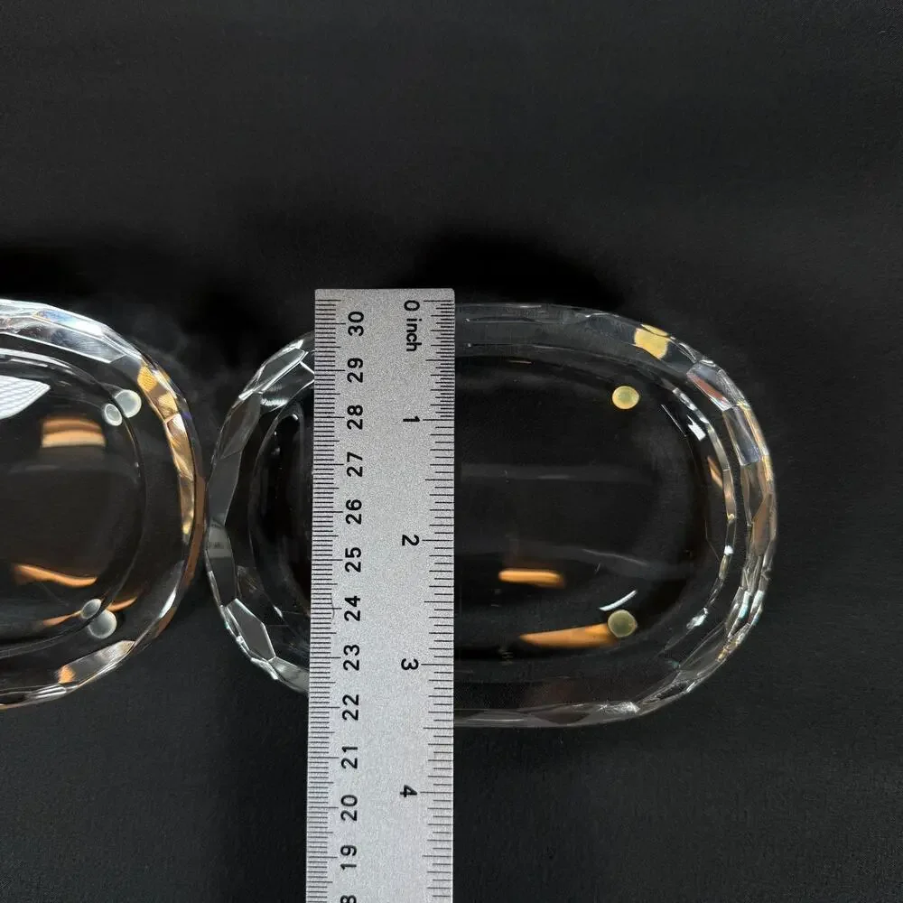 Lot of 2 Oleg Cassini Saks Fifth Avenue Crystal Glass Oval SOAP Dish 4.5